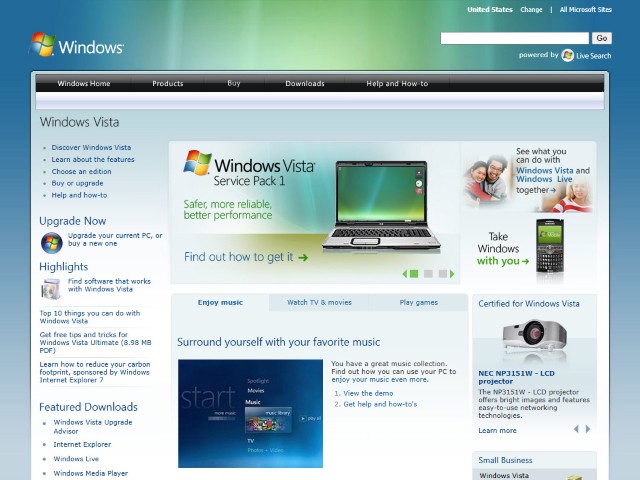 Windows Vista Website
