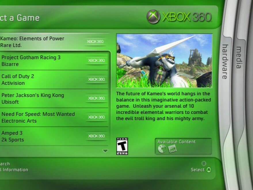 Xbox 360 First UI